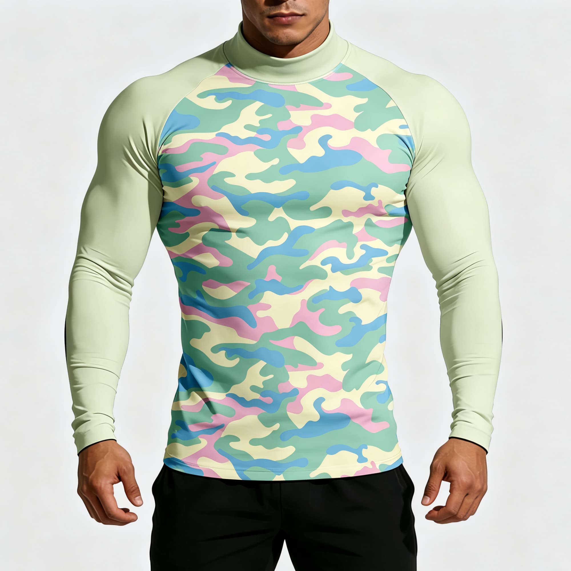 Base Layer Top - Kaos Lengan Panjang Pria dengan Motif