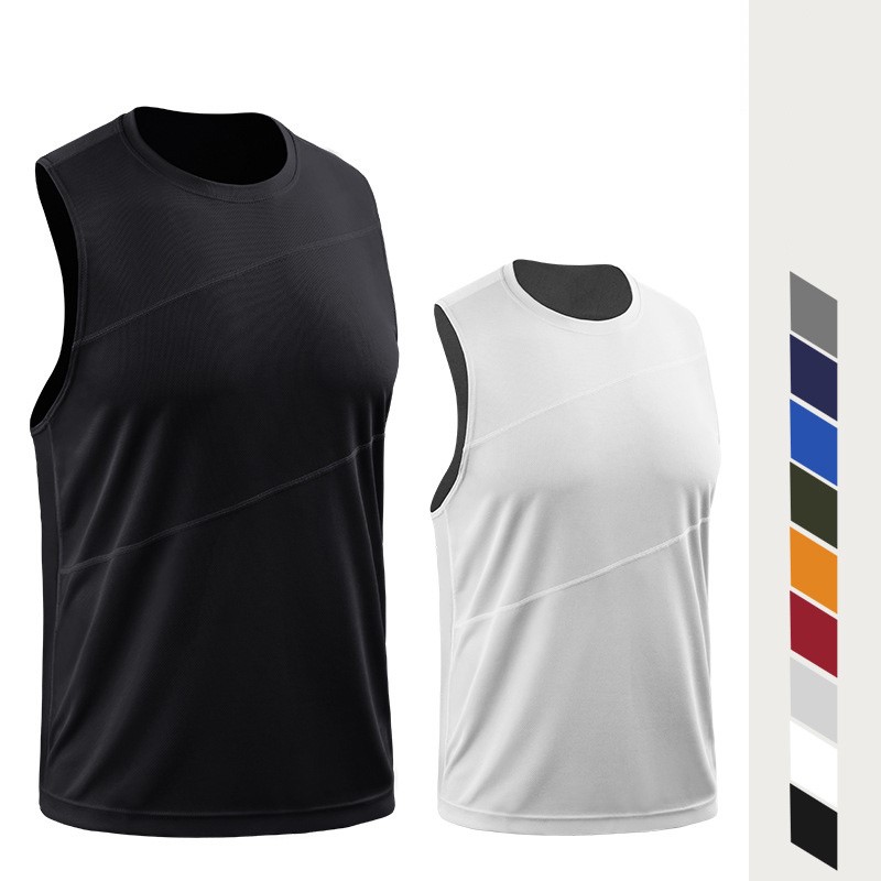 T Shirt Tight Fit - Kaus kebugaran tanpa lengan Tank Top